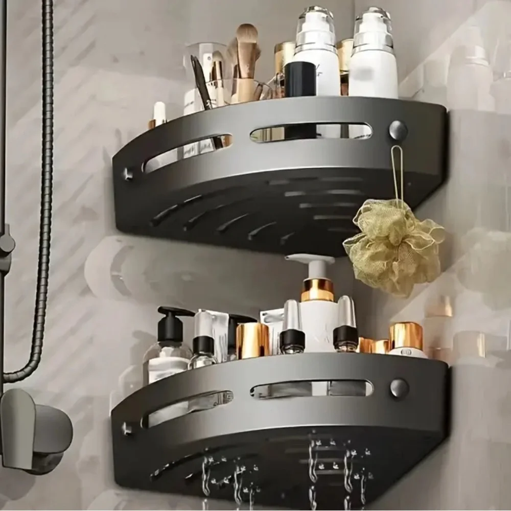 Black Corner Shower Caddy Set